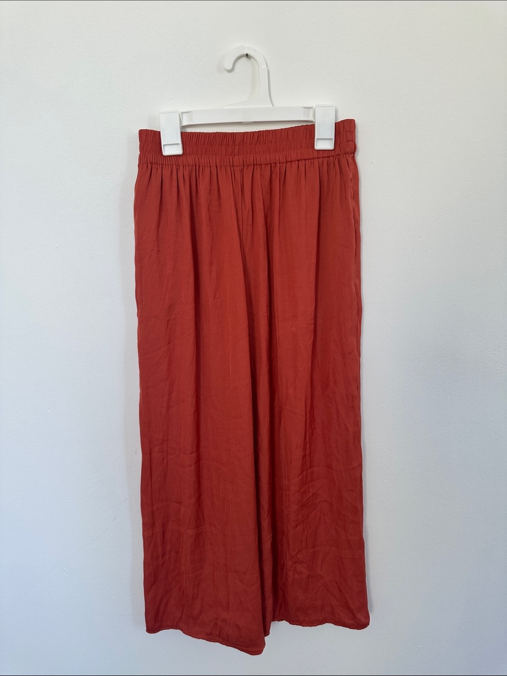 Zara Rust Red Elastic-Waist cropped pant